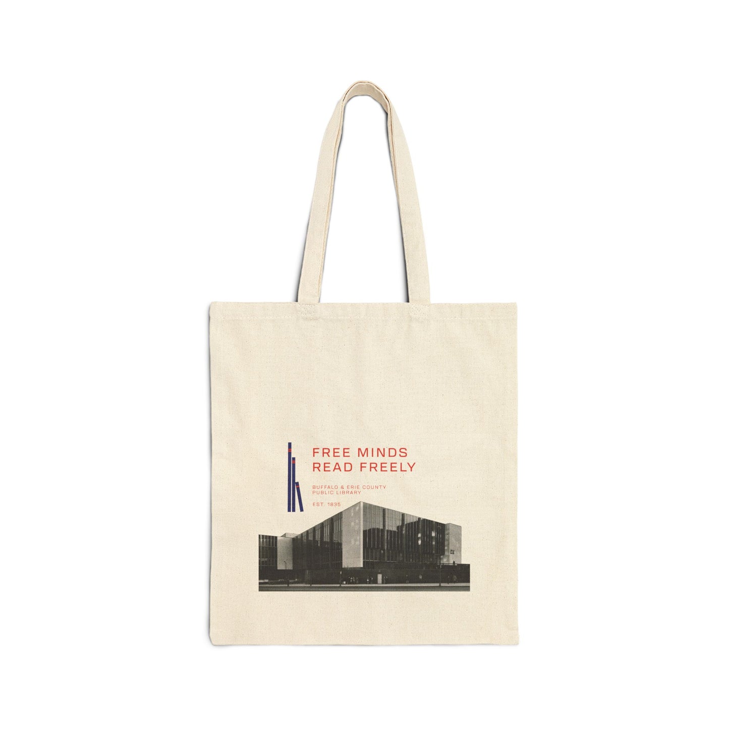 Double-Sided Central Library Retro Canvas Tote
