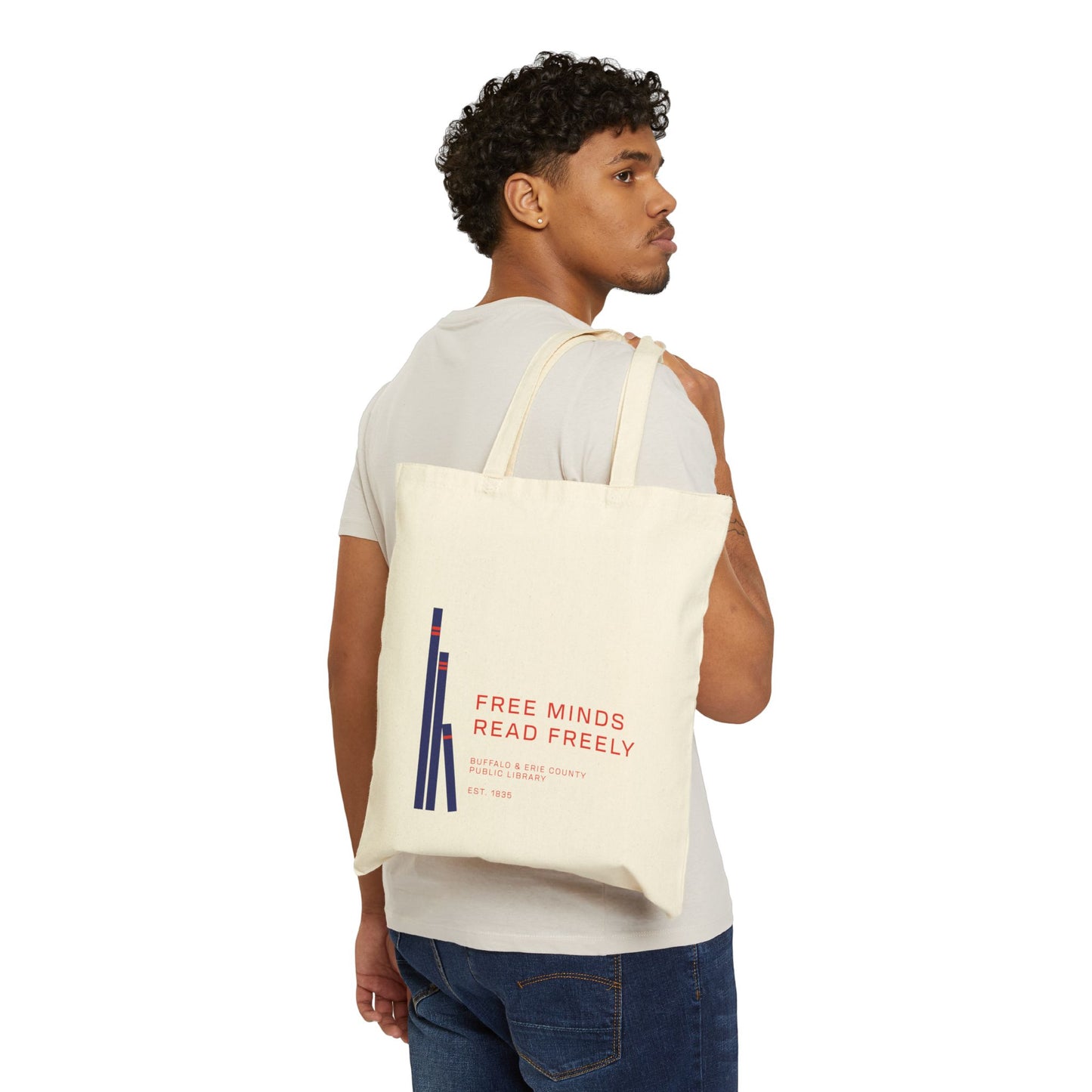 Double-Sided Central Library Retro Canvas Tote