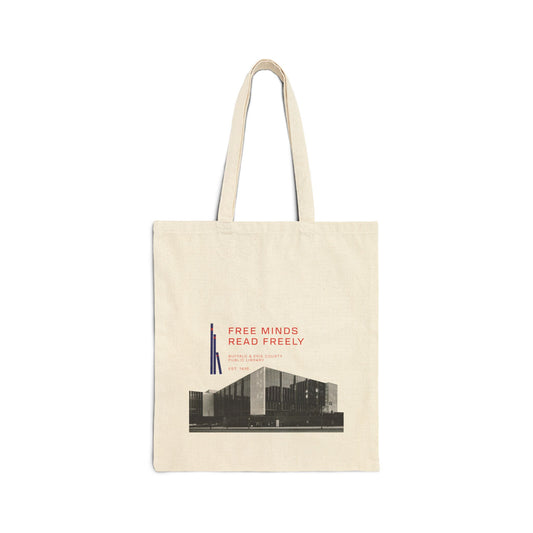 Double-Sided Central Library Retro Canvas Tote