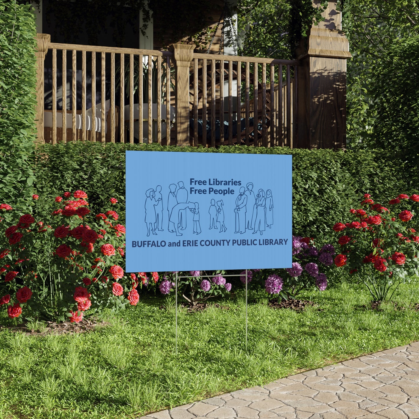 Free Libraries Free People Lawn Sign