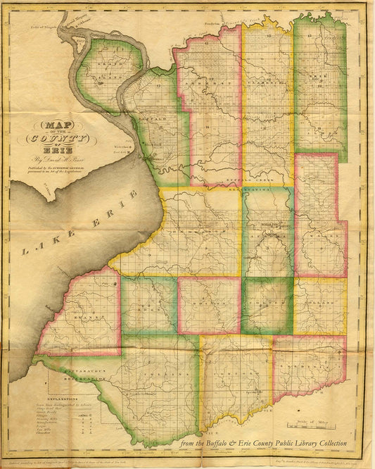 Early Map of Erie County, 1829