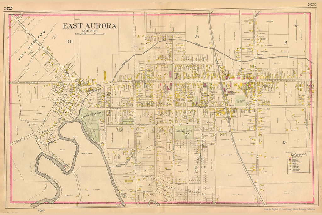 East Aurora, NY Map New Century Atlas of Erie County, New York, 1909