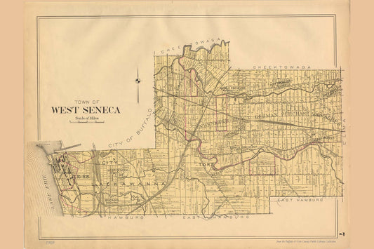 West Seneca, NY Map - New Century Atlas of Erie County, New York, 1909